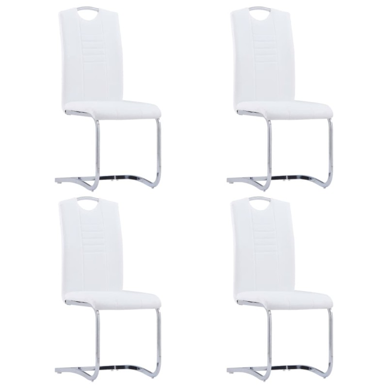 vidaXL Freischwinger 4 Stk. Weiß Kunstleder vidaXL Freischwinger 4 Stk. Weiß Kunstleder