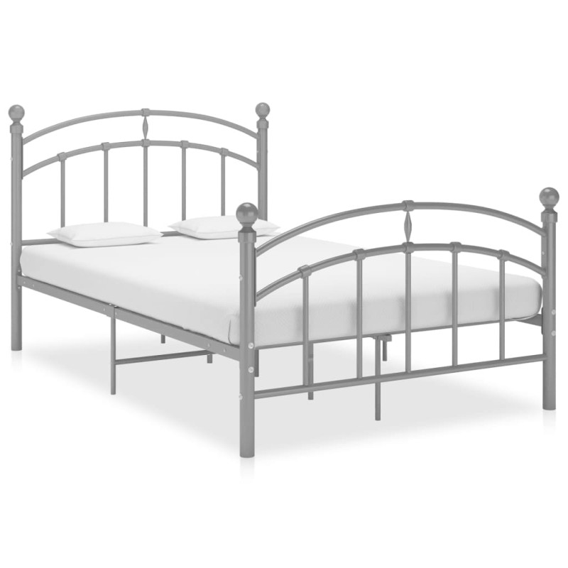 vidaXL Bettgestell Grau Metall 120x200 cm vidaXL Bettgestell Grau Metall 120x200 cm