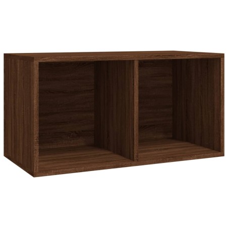 vidaXL Schallplatten-Box Braun Eiche-Optik 71x34x36 cm Holzwerkstoff