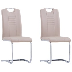 vidaXL Freischwinger 2 Stk. Cappuccino-Braun Kunstleder