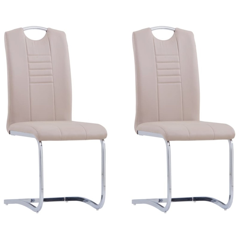 vidaXL Freischwinger 2 Stk. Cappuccino-Braun Kunstleder vidaXL Freischwinger 2 Stk. Cappuccino-Braun Kunstleder