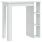 vidaXL Bartisch mit Regal Hochglanz-Weiß 102x50x103,5 cm Holzwerkstoff vidaXL Bartisch mit Regal Hochglanz-Weiß 102x50x103,5 cm Holzwerkstoff