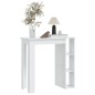 vidaXL Bartisch mit Regal Hochglanz-Weiß 102x50x103,5 cm Holzwerkstoff vidaXL Bartisch mit Regal Hochglanz-Weiß 102x50x103,5 cm Holzwerkstoff