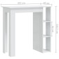 vidaXL Bartisch mit Regal Hochglanz-Weiß 102x50x103,5 cm Holzwerkstoff vidaXL Bartisch mit Regal Hochglanz-Weiß 102x50x103,5 cm Holzwerkstoff