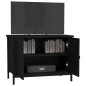 vidaXL TV-Schrank mit Türen Schwarz 60x35x45 cm Holzwerkstoff vidaXL TV-Schrank mit Türen Schwarz 60x35x45 cm Holzwerkstoff