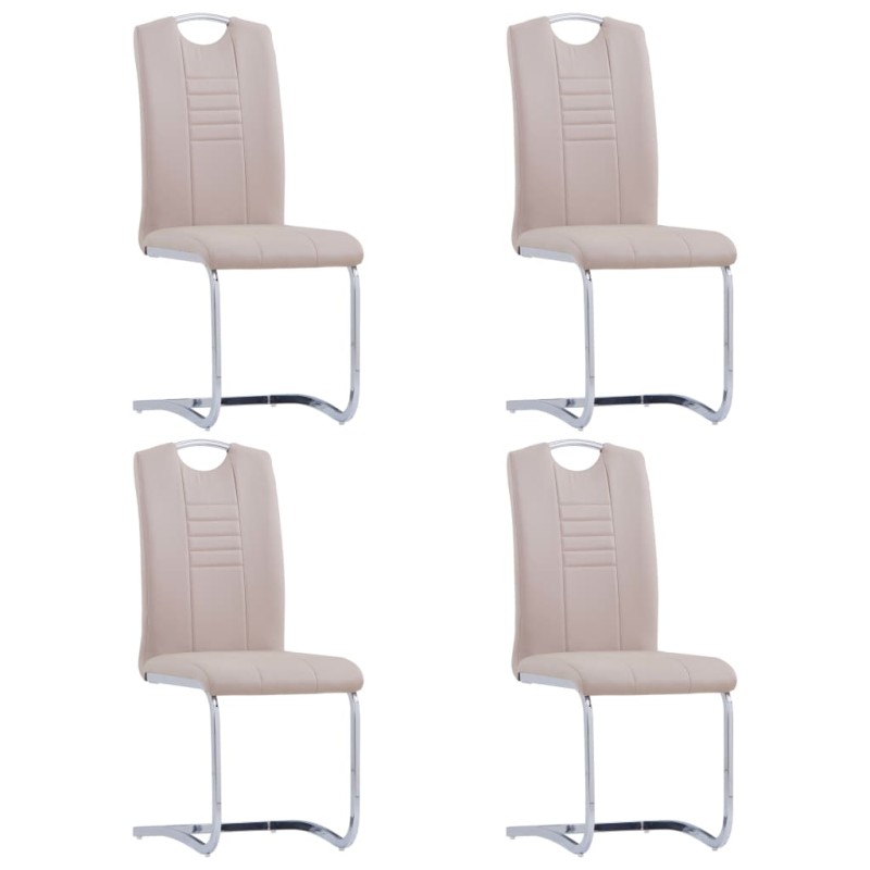 vidaXL Freischwinger 4 Stk. Cappuccino-Braun Kunstleder vidaXL Freischwinger 4 Stk. Cappuccino-Braun Kunstleder