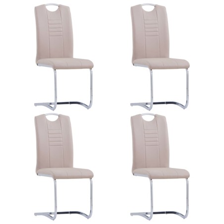 vidaXL Freischwinger 4 Stk. Cappuccino-Braun Kunstleder