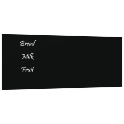 vidaXL Magnettafel Wandmontage Schwarz 50x20 cm Hartglas
