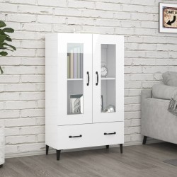vidaXL Highboard Hochglanz-Weiß 70x31x115 cm Holzwerkstoff