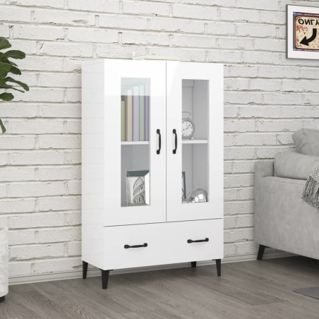 vidaXL Highboard Hochglanz-Weiß 70x31x115 cm Holzwerkstoff