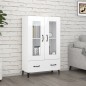 vidaXL Highboard Hochglanz-Weiß 70x31x115 cm Holzwerkstoff
