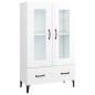 vidaXL Highboard Hochglanz-Weiß 70x31x115 cm Holzwerkstoff