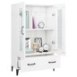 vidaXL Highboard Hochglanz-Weiß 70x31x115 cm Holzwerkstoff