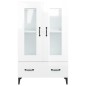 vidaXL Highboard Hochglanz-Weiß 70x31x115 cm Holzwerkstoff