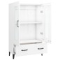 vidaXL Highboard Hochglanz-Weiß 70x31x115 cm Holzwerkstoff