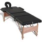 vidaXL Massageliege Klappbar 3-Zonen mit Holzgestell Schwarz vidaXL Massageliege Klappbar 3-Zonen mit Holzgestell Schwarz