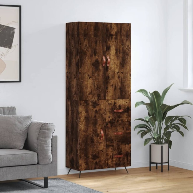 Highboard Räuchereiche 69,5x34x180 cm Holzwerkstoff Highboard Räuchereiche 69,5x34x180 cm Holzwerkstoff