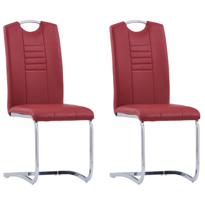 vidaXL Freischwinger 2 Stk. Rot Kunstleder vidaXL Freischwinger 2 Stk. Rot Kunstleder