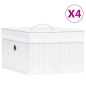 vidaXL Bambus Aufbewahrungsboxen 4 Stk. Weiß vidaXL Bambus Aufbewahrungsboxen 4 Stk. Weiß