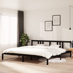 vidaXL Massivholzbett Schwarz 200x200 cm