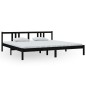 vidaXL Massivholzbett Schwarz 200x200 cm vidaXL Massivholzbett Schwarz 200x200 cm