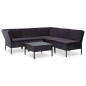 vidaXL 6-tlg. Garten-Lounge-Set mit Auflagen Poly Rattan Schwarz vidaXL 6-tlg. Garten-Lounge-Set mit Auflagen Poly Rattan Schwarz