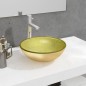 vidaXL Waschbecken Hartglas 35x12 cm Golden vidaXL Waschbecken Hartglas 35x12 cm Golden