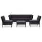 vidaXL 6-tlg. Garten-Lounge-Set mit Auflagen Poly Rattan Schwarz vidaXL 6-tlg. Garten-Lounge-Set mit Auflagen Poly Rattan Schwarz