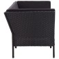 vidaXL 6-tlg. Garten-Lounge-Set mit Auflagen Poly Rattan Schwarz vidaXL 6-tlg. Garten-Lounge-Set mit Auflagen Poly Rattan Schwarz