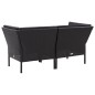 vidaXL 6-tlg. Garten-Lounge-Set mit Auflagen Poly Rattan Schwarz vidaXL 6-tlg. Garten-Lounge-Set mit Auflagen Poly Rattan Schwarz