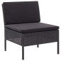 vidaXL 6-tlg. Garten-Lounge-Set mit Auflagen Poly Rattan Schwarz vidaXL 6-tlg. Garten-Lounge-Set mit Auflagen Poly Rattan Schwarz