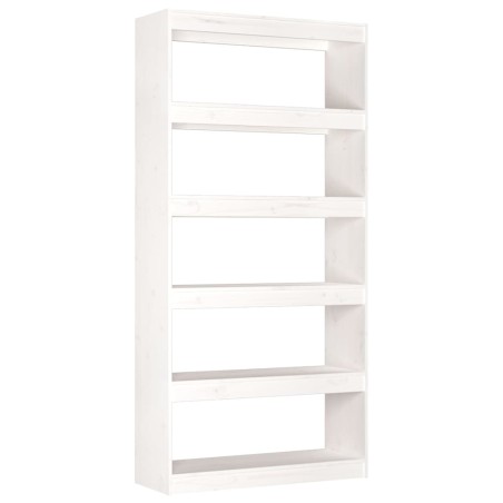 vidaXL Bücherregal/Raumteiler Weiß 80x30x167,4 cm Massivholz Kiefer