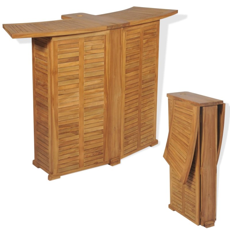 vidaXL Klappbarer Bartisch 155x53x105 cm Teak Massiv vidaXL Klappbarer Bartisch 155x53x105 cm Teak Massiv