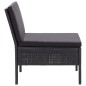 vidaXL 6-tlg. Garten-Lounge-Set mit Auflagen Poly Rattan Schwarz vidaXL 6-tlg. Garten-Lounge-Set mit Auflagen Poly Rattan Schwarz