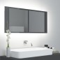 vidaXL LED-Bad-Spiegelschrank Hochglanz-Grau 100x12x45 cm Acryl vidaXL LED-Bad-Spiegelschrank Hochglanz-Grau 100x12x45 cm Acryl