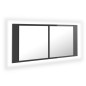 vidaXL LED-Bad-Spiegelschrank Hochglanz-Grau 100x12x45 cm Acryl vidaXL LED-Bad-Spiegelschrank Hochglanz-Grau 100x12x45 cm Acryl