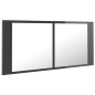 vidaXL LED-Bad-Spiegelschrank Hochglanz-Grau 100x12x45 cm Acryl vidaXL LED-Bad-Spiegelschrank Hochglanz-Grau 100x12x45 cm Acryl