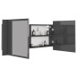 vidaXL LED-Bad-Spiegelschrank Hochglanz-Grau 100x12x45 cm Acryl vidaXL LED-Bad-Spiegelschrank Hochglanz-Grau 100x12x45 cm Acryl