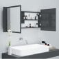 vidaXL LED-Bad-Spiegelschrank Hochglanz-Grau 100x12x45 cm Acryl vidaXL LED-Bad-Spiegelschrank Hochglanz-Grau 100x12x45 cm Acryl
