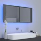 vidaXL LED-Bad-Spiegelschrank Hochglanz-Grau 100x12x45 cm Acryl vidaXL LED-Bad-Spiegelschrank Hochglanz-Grau 100x12x45 cm Acryl