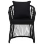 Gartenstühle 2 Stk. mit Polstern und Kissen PVC Rattan Schwarz Gartenstühle 2 Stk. mit Polstern und Kissen PVC Rattan Schwarz