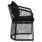 Gartenstühle 2 Stk. mit Polstern und Kissen PVC Rattan Schwarz Gartenstühle 2 Stk. mit Polstern und Kissen PVC Rattan Schwarz