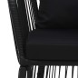 Gartenstühle 2 Stk. mit Polstern und Kissen PVC Rattan Schwarz Gartenstühle 2 Stk. mit Polstern und Kissen PVC Rattan Schwarz