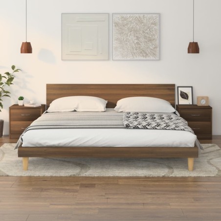 vidaXL Nachttische 2 Stk. Braun Eichen-Optik 40x30x40 cm Holzwerkstoff