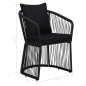 Gartenstühle 2 Stk. mit Polstern und Kissen PVC Rattan Schwarz Gartenstühle 2 Stk. mit Polstern und Kissen PVC Rattan Schwarz