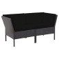 6-tlg. Garten-Lounge-Set mit Auflagen Poly Rattan Schwarz 6-tlg. Garten-Lounge-Set mit Auflagen Poly Rattan Schwarz