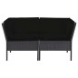 6-tlg. Garten-Lounge-Set mit Auflagen Poly Rattan Schwarz 6-tlg. Garten-Lounge-Set mit Auflagen Poly Rattan Schwarz