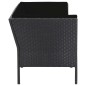 6-tlg. Garten-Lounge-Set mit Auflagen Poly Rattan Schwarz 6-tlg. Garten-Lounge-Set mit Auflagen Poly Rattan Schwarz