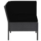 6-tlg. Garten-Lounge-Set mit Auflagen Poly Rattan Schwarz 6-tlg. Garten-Lounge-Set mit Auflagen Poly Rattan Schwarz