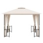 vidaXL Pavillon mit Seitenwänden & Doppeldach 3x3 m Creme vidaXL Pavillon mit Seitenwänden & Doppeldach 3x3 m Creme
